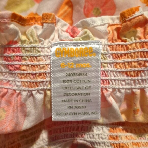 Gymboree girls size 6-12 months floral dress with pink, yellow & orange, vguc - Picture 3 of 4